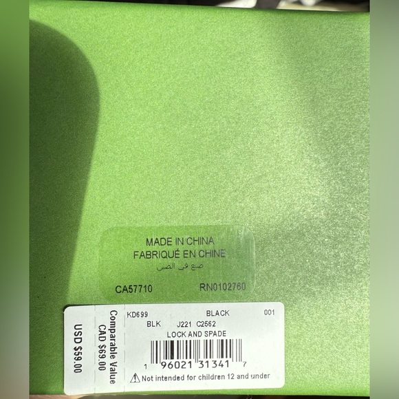 NEW Kate Spade Gold and Black Lock Earrings - Picture 4 of 4